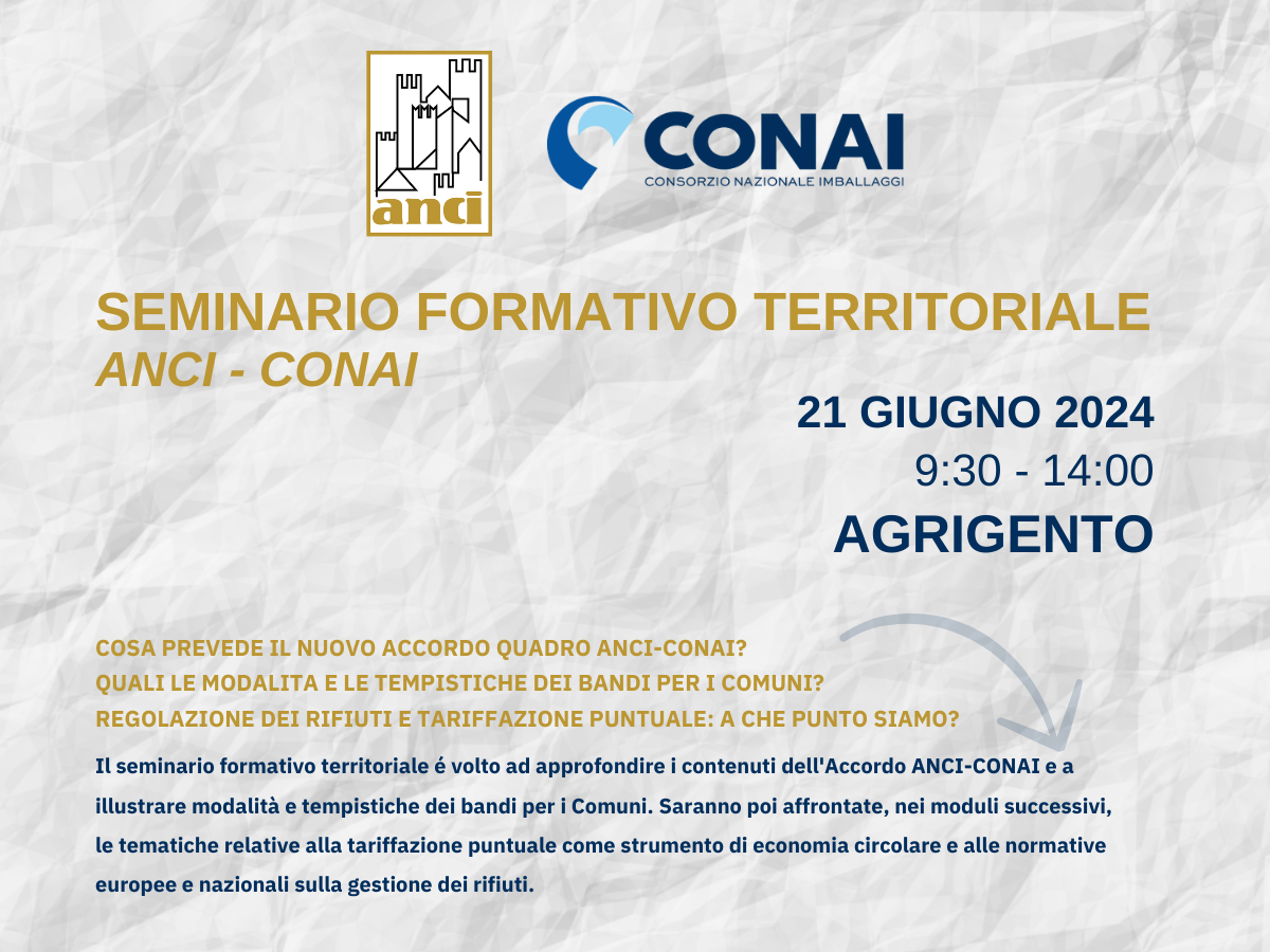 Seminario formativo territoriale ANCI CONAI | Agrigento