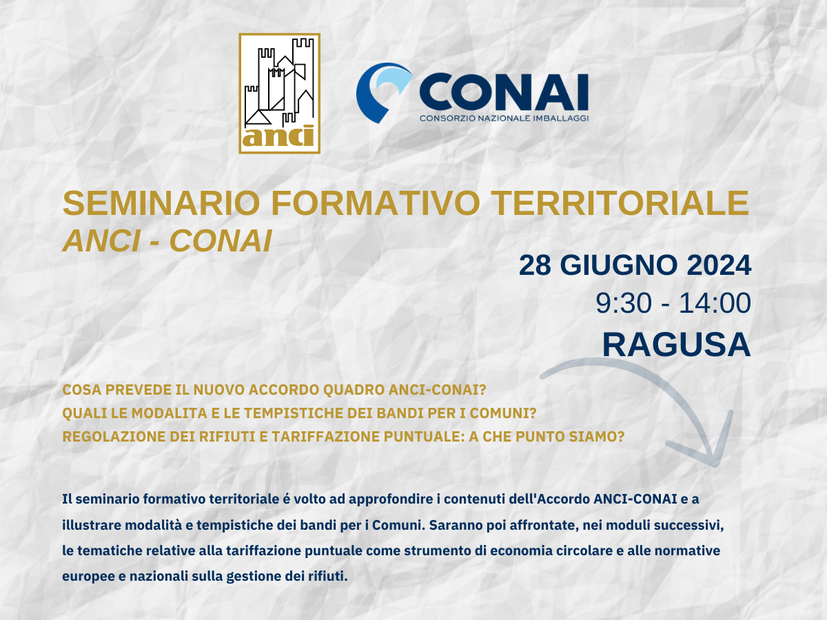 Seminario formativo territoriale ANCI CONAI | Ragusa