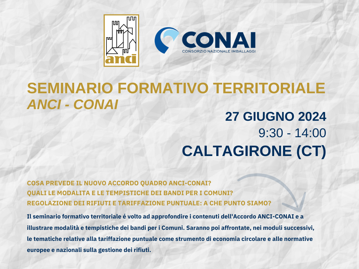 Seminario formativo territoriale ANCI CONAI | Caltagirone