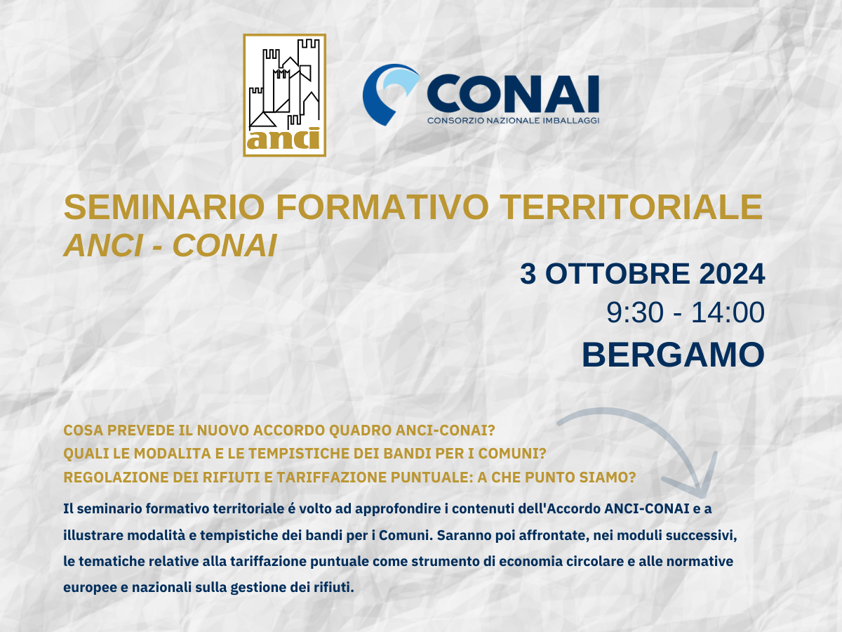 Seminario formativo territoriale ANCI CONAI | Bergamo