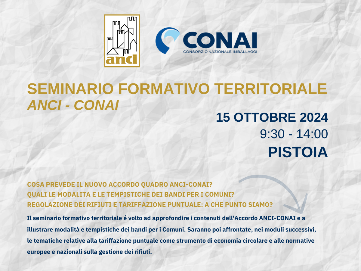 Seminario formativo territoriale ANCI CONAI | Pistoia