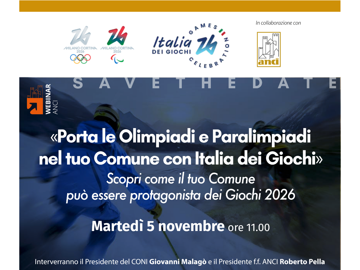 Webinar “Porta le Olimpiadi e Paralimpiadi nel tuo Comune con Italia dei Giochi”