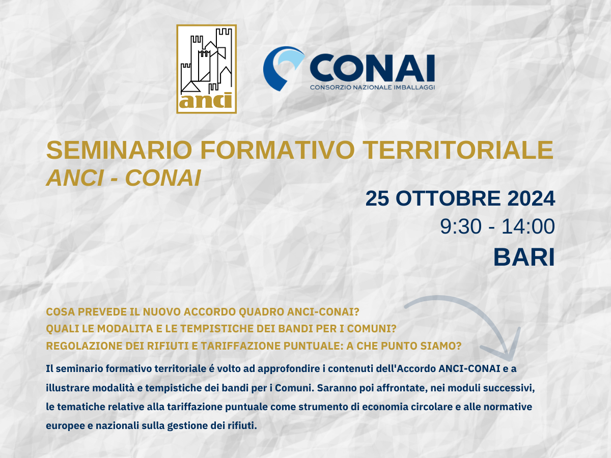 Seminario formativo territoriale ANCI CONAI | Bari