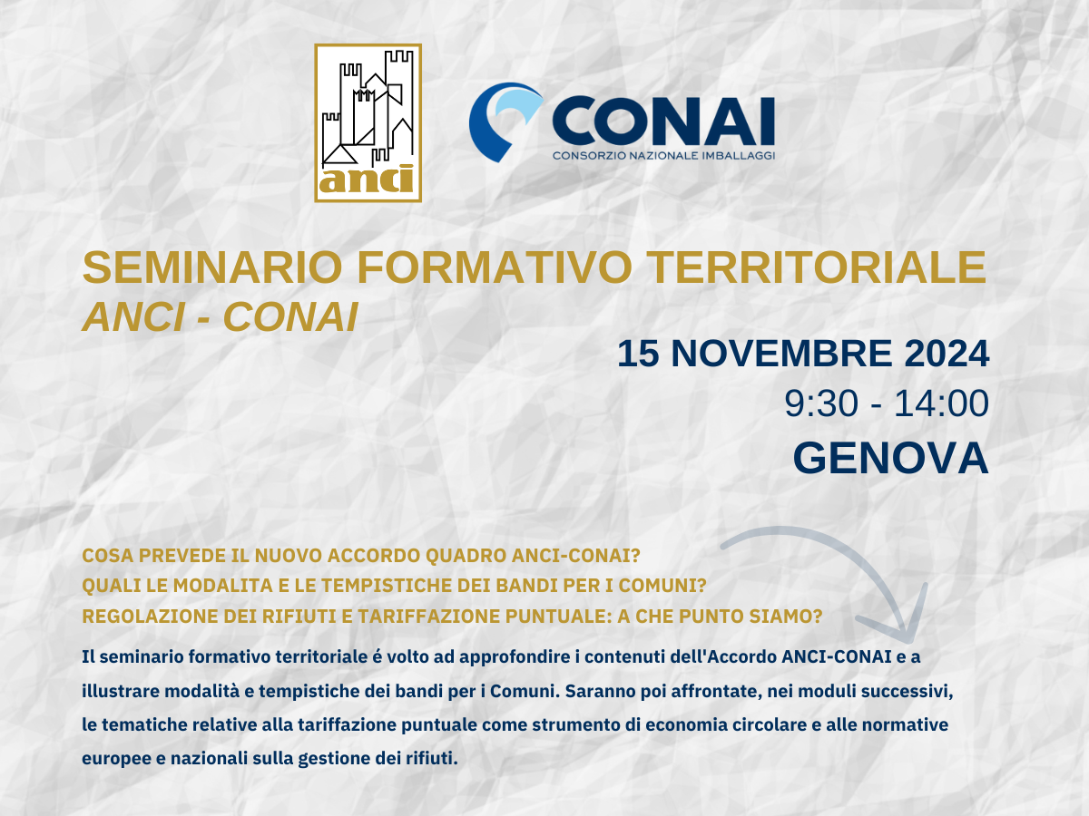 Seminario formativo territoriale ANCI CONAI | Genova